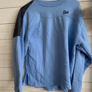 Pink VS blue crew neck